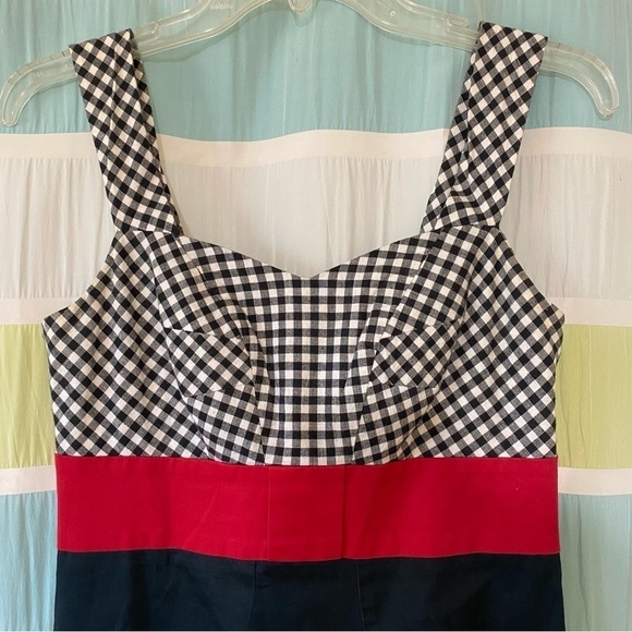 Point Zero Gingham Fitted Pin-Up Dress Sz 2 - Picture 3 of 6